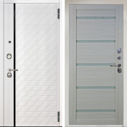 Входная дверь Аргус ЛЮКС 3К Тори Софт милк + Александра Белая лиственница