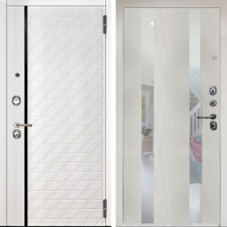 Входная дверь Аргус ЛЮКС 3К Тори Софт милк + Дуэт Белое дерево вставки Николь