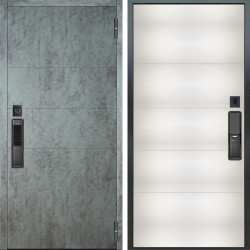 Входная дверь Аргус SMART Агат Темный бетон + Агат Вельвет белый горизон