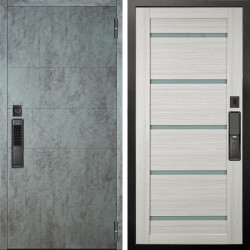 Входная дверь Аргус SMART Агат Темный бетон + Александра Белая лиственница