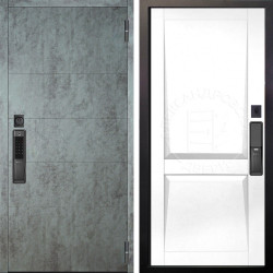 Входная дверь Аргус SMART Агат Темный бетон + Ариана Белая эмаль