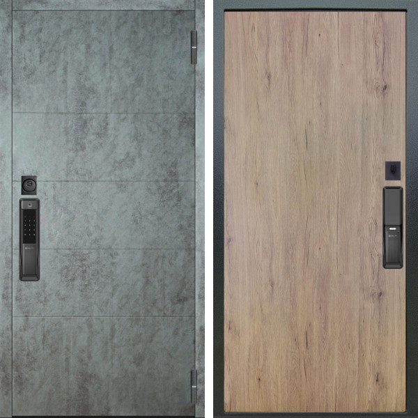 Входная дверь Аргус SMART Агат Темный бетон + Элегант Рустик соломенный