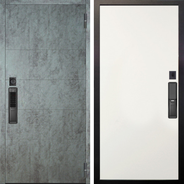 Входная дверь Аргус SMART Агат Темный бетон + Элегант Софт милк