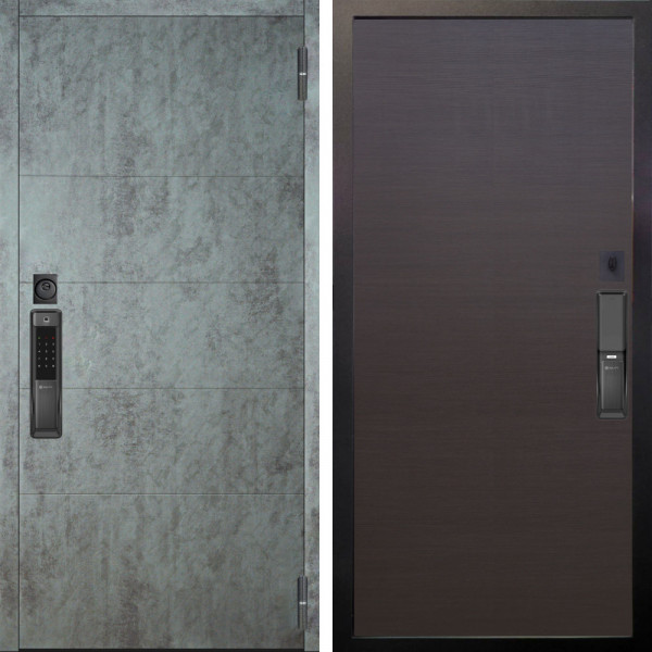 Входная дверь Аргус SMART Агат Темный бетон + Элегант Венге горизонт