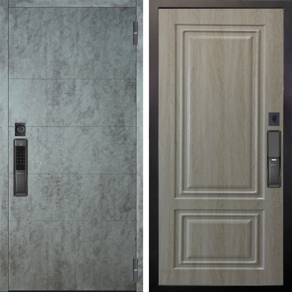 Входная дверь Аргус SMART Агат Темный бетон + Элион Дуб филадельфия крем