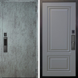 Входная дверь Аргус SMART Агат Темный бетон + Элион Силк маус