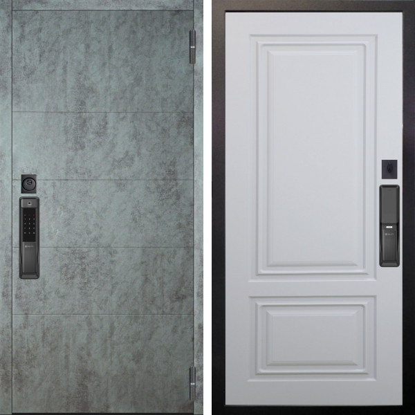 Входная дверь Аргус SMART Агат Темный бетон + Элион Софт милк