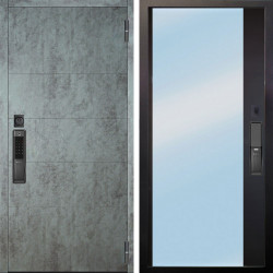 Входная дверь Аргус SMART Агат Темный бетон + Магнум Черный софт