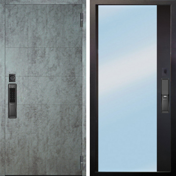 Входная дверь Аргус SMART Агат Темный бетон + Магнум Черный софт