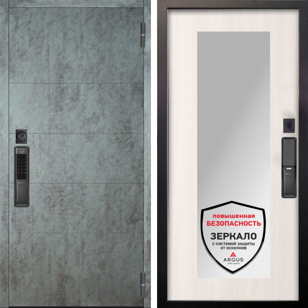 Входная дверь Аргус SMART Агат Темный бетон + Милли Ларче светлый
