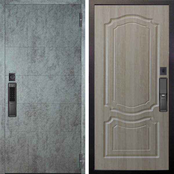 Входная дверь Аргус SMART Агат Темный бетон + Мишель Ларче светлый