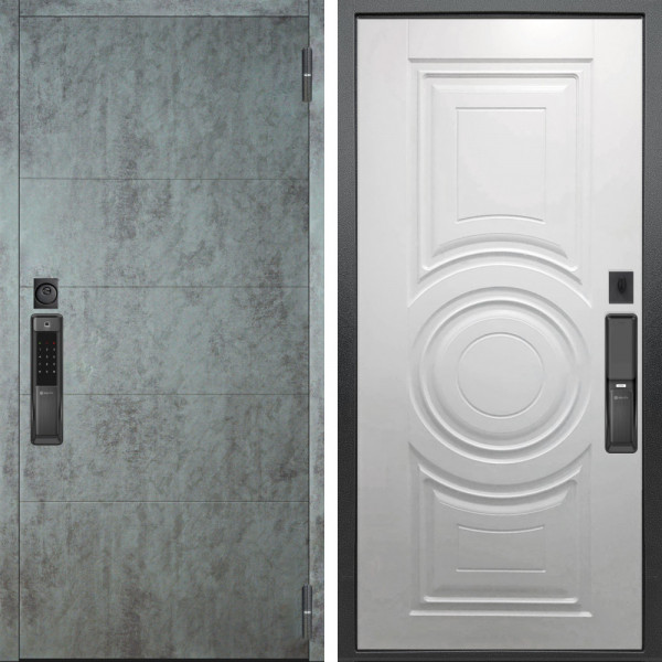 Входная дверь Аргус SMART Агат Темный бетон + Могадиш Софт милк