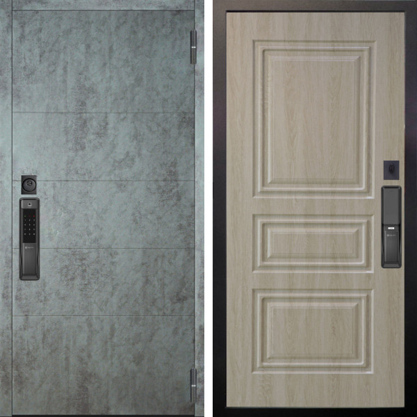 Входная дверь Аргус SMART Агат Темный бетон + Скиф Дуб филадельфия крем