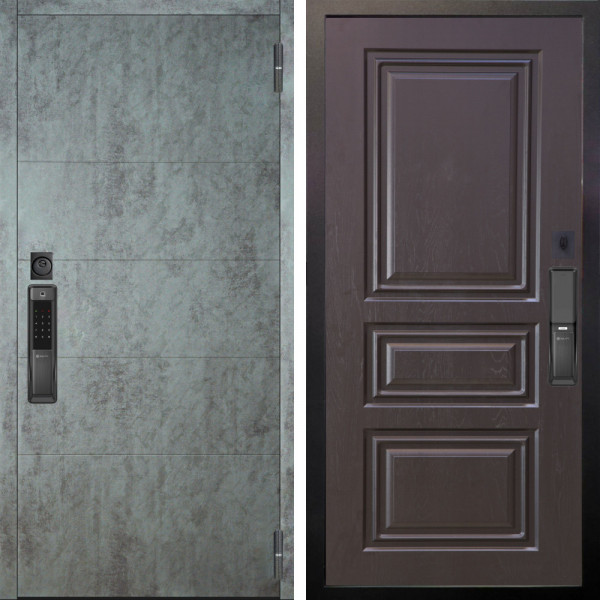 Входная дверь Аргус SMART Агат Темный бетон + Скиф Горький шоколад