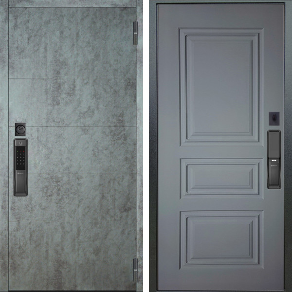 Входная дверь Аргус SMART Агат Темный бетон + Скиф Силк маус