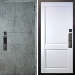 Входная дверь Аргус SMART Агат Темный бетон + Соренто Белая эмаль