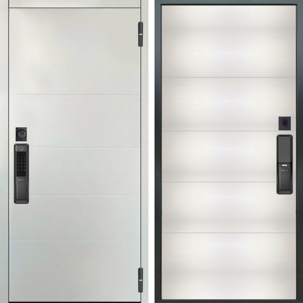 Входная дверь Аргус SMART Агат Вельвет белый горизонт + Агат Вельвет белый горизон