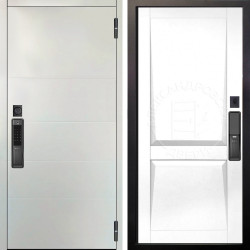 Входная дверь Аргус SMART Агат Вельвет белый горизонт + Ариана Белая эмаль