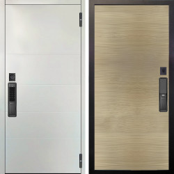 Входная дверь Аргус SMART Агат Вельвет белый горизонт + Элегант Дорс светлый горизонт