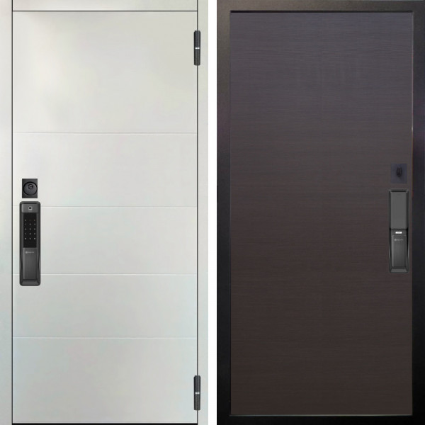 Входная дверь Аргус SMART Агат Вельвет белый горизонт + Элегант Венге горизонт
