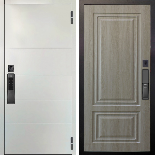 Входная дверь Аргус SMART Агат Вельвет белый горизонт + Элион Дуб филадельфия крем