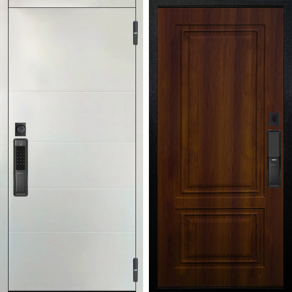Входная дверь Аргус SMART Агат Вельвет белый горизонт + Элион Дуб рустикальный