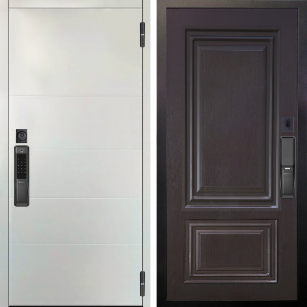 Входная дверь Аргус SMART Агат Вельвет белый горизонт + Элион Горький шоколад