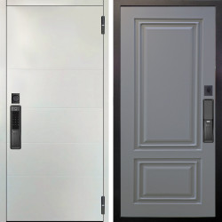 Входная дверь Аргус SMART Агат Вельвет белый горизонт + Элион Силк маус