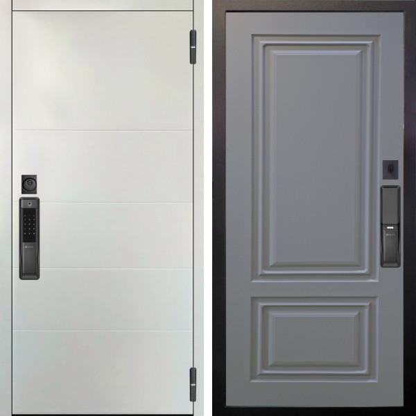 Входная дверь Аргус SMART Агат Вельвет белый горизонт + Элион Силк маус