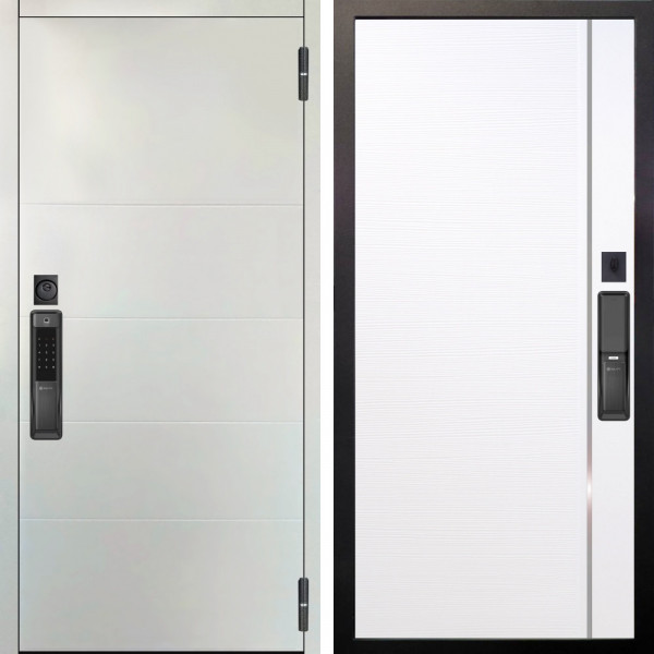 Входная дверь Аргус SMART Агат Вельвет белый горизонт + Гауда Роял вуд белый