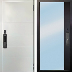 Входная дверь Аргус SMART Агат Вельвет белый горизонт + Магнум Черный софт