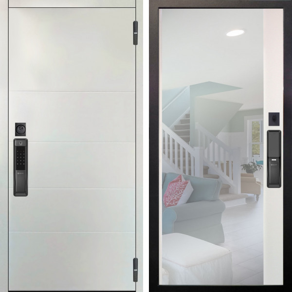 Входная дверь Аргус SMART Агат Вельвет белый горизонт + Магнум Софт милк