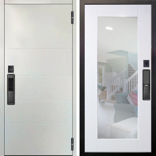 Входная дверь Аргус SMART Агат Вельвет белый горизонт + Милли Роял вуд белый