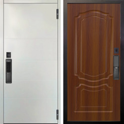 Входная дверь Аргус SMART Агат Вельвет белый горизонт + Мишель Дуб рустикальный