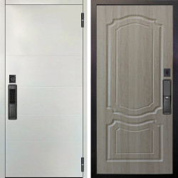 Входная дверь Аргус SMART Агат Вельвет белый горизонт + Мишель Ларче светлый