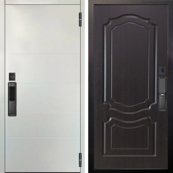 Входная дверь Аргус SMART Агат Вельвет белый горизонт + Мишель Венге