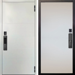 Входная дверь Аргус SMART Агат Вельвет белый горизонт + Под покраску