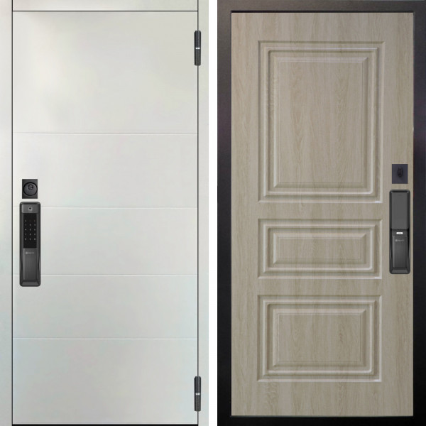 Входная дверь Аргус SMART Агат Вельвет белый горизонт + Скиф Дуб филадельфия крем