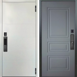 Входная дверь Аргус SMART Агат Вельвет белый горизонт + Скиф Силк маус