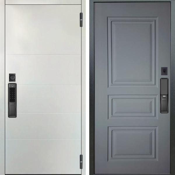 Входная дверь Аргус SMART Агат Вельвет белый горизонт + Скиф Силк маус