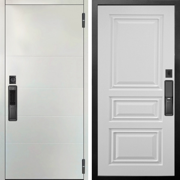 Входная дверь Аргус SMART Агат Вельвет белый горизонт + Скиф Софт милк