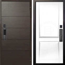 Входная дверь Аргус SMART Агат Венге горизонт + Ариана Белая эмаль