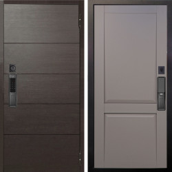Входная дверь Аргус SMART Агат Венге горизонт + Ариана Серая эмаль