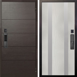 Входная дверь Аргус SMART Агат Венге горизонт + Дуэт Белое дерево вставки Изабель