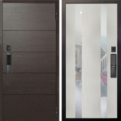 Входная дверь Аргус SMART Агат Венге горизонт + Дуэт Белое дерево вставки Николь