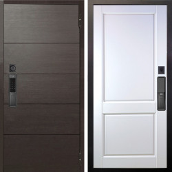 Входная дверь Аргус SMART Агат Венге горизонт + Соренто Белая эмаль