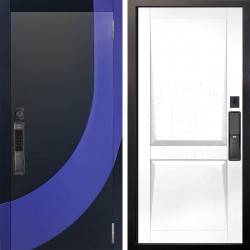 Входная дверь Аргус SMART Арабис Черный софт вставка Very Pery + Ариана Белая эмаль