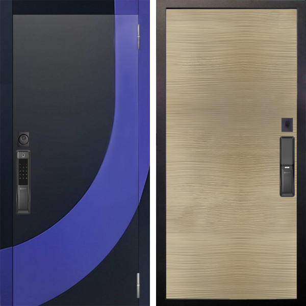 Входная дверь Аргус SMART Арабис Черный софт вставка Very Pery + Элегант Дорс светлый горизонт