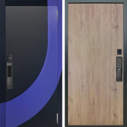 Входная дверь Аргус SMART Арабис Черный софт вставка Very Pery + Элегант Рустик соломенный