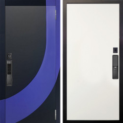 Входная дверь Аргус SMART Арабис Черный софт вставка Very Pery + Элегант Софт милк